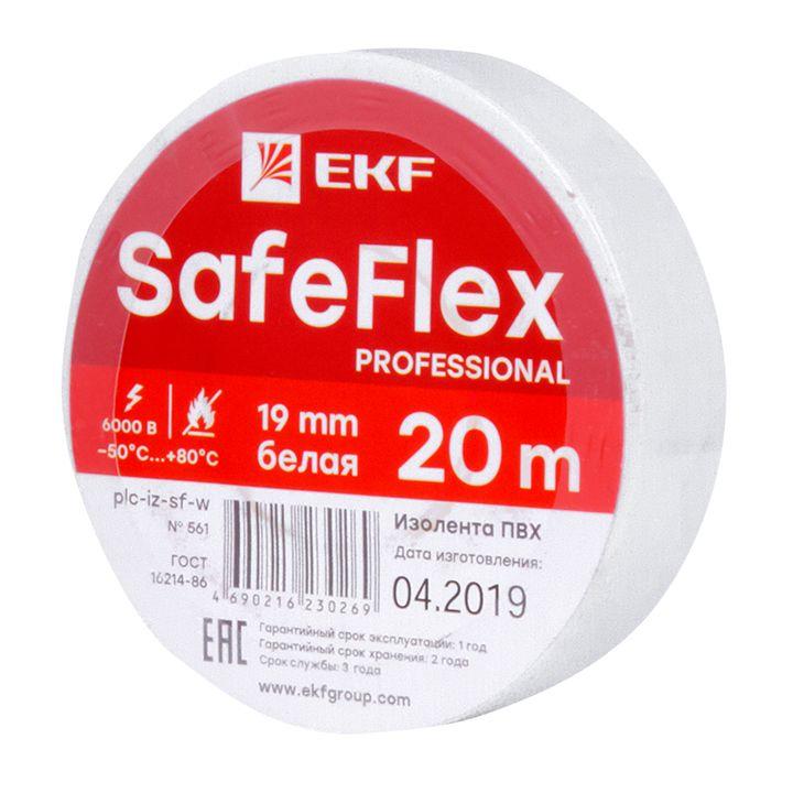 Изолента ПВХ 19мм (рул.20м) бел. SafeFlex EKF plc-iz-sf-w