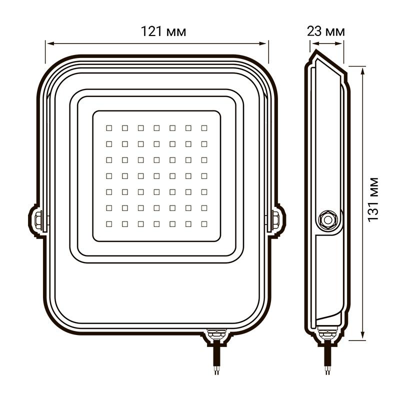 Прожектор светодиодный PFL-V 20Вт 6500К IP65 JazzWay 5039698