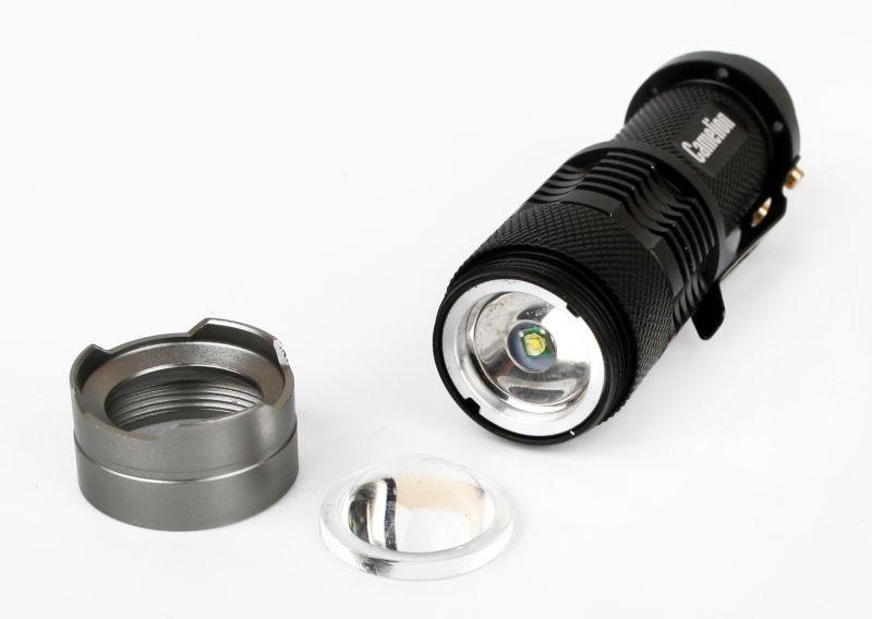 Фонарь LED5135 (LED XPE ZOOM 3 реж 1хLR6 алюм. блистер черн.) Camelion 12915