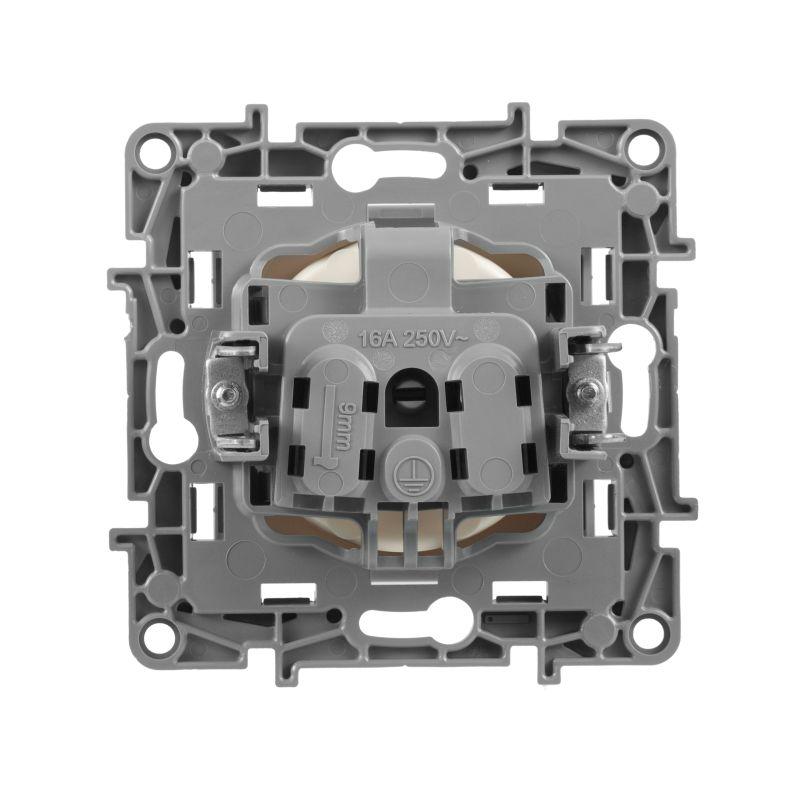 Розетка 1-м СП Etika 16А IP20 250В 2P без заземл. немецк. стандарт винтов. клеммы механизм сл. кость Leg 672320