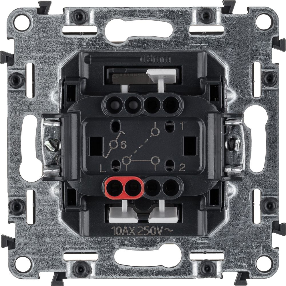 Механизм переключателя 1-кл. СП Valena Life 10А IP20 250В 10AX с лиц. панелью безвинт. зажимы сл. кость Leg 752506