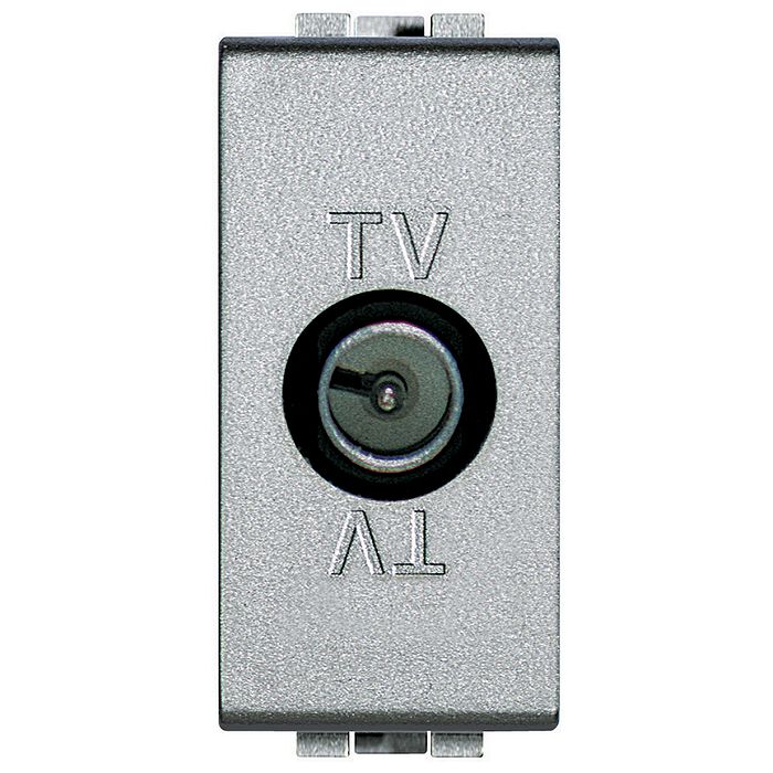 Розетка TV BTicino LIVING LIGHT, скрытый монтаж, алюминий, NT4202PT