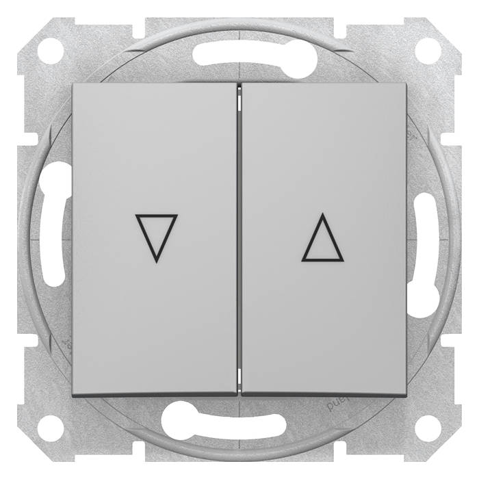 Выключатель для жалюзи 2-клавишный Schneider Electric SEDNA, электронный, алюминий, SDN1300160